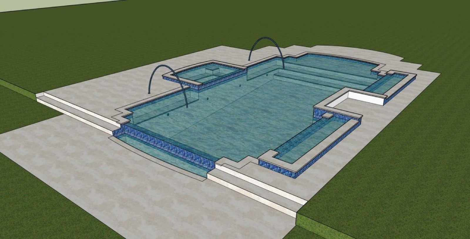 Custom 3D pool design render